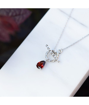 Chapter One-Garnet Classic Red Lock My Heart Necklace